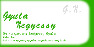 gyula negyessy business card
